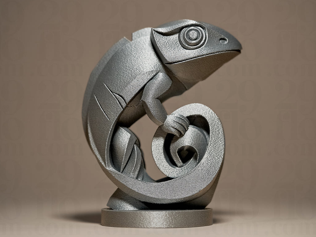 Statue Caméléon Design Moderne – Sculpture Décorative Imprimée en 3D – Objet de Décoration Original pour Maison ou Bureau