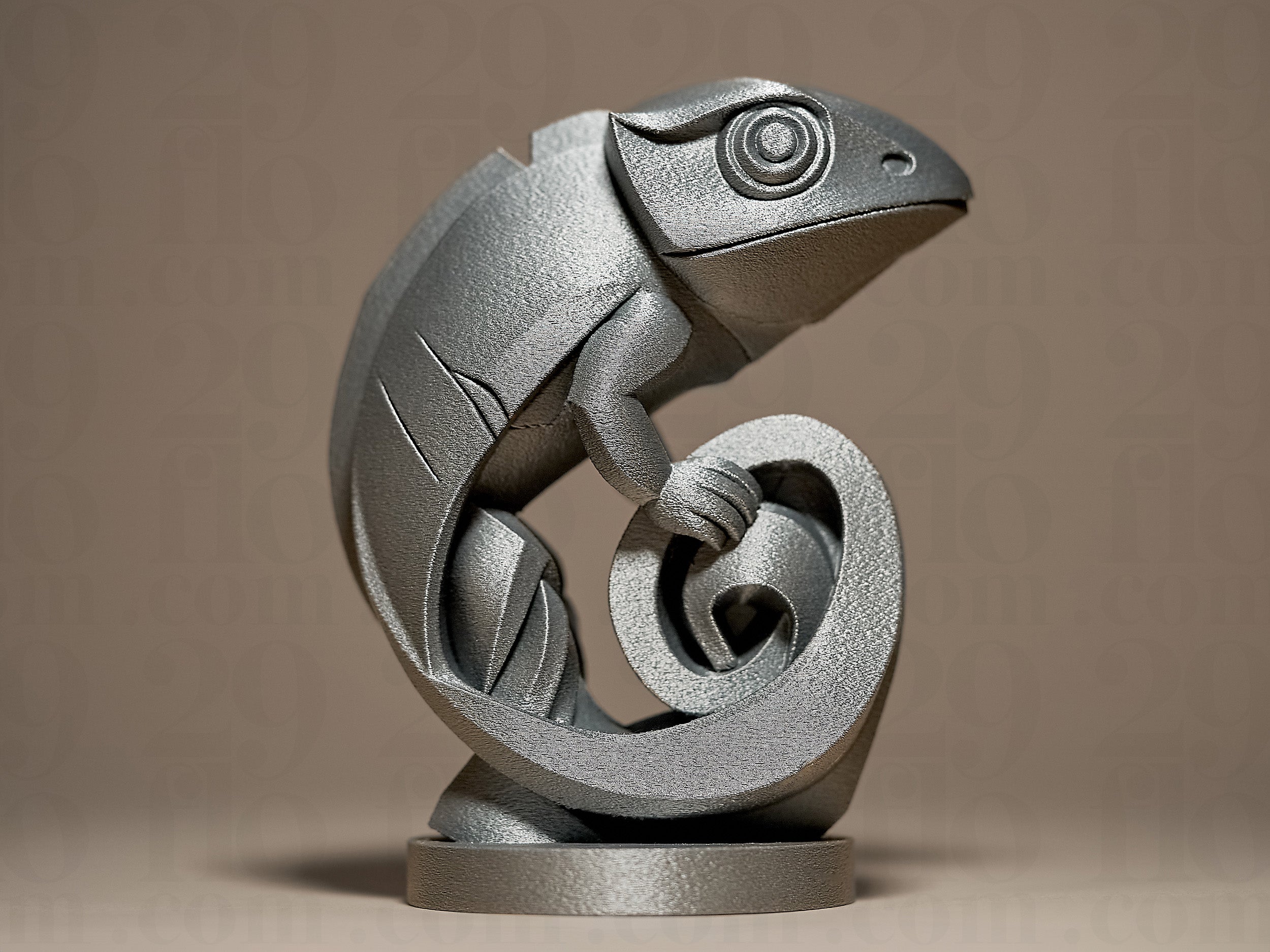 Statue Caméléon Design Moderne – Sculpture Décorative Imprimée en 3D – Objet de Décoration Original pour Maison ou Bureau