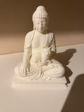 Statue Bouddha avec Chat – Sculpture Zen Imprimée en 3D – Décoration Spirituelle et Apaisante pour Maison