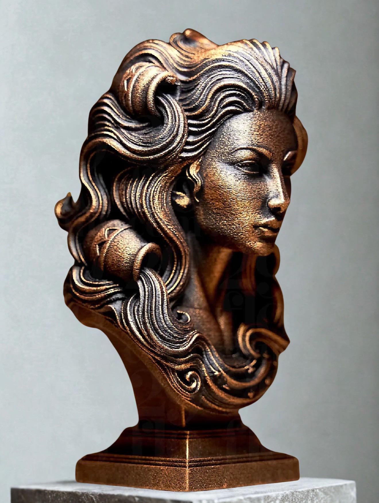 Aquarius Zodiac Sculpture – Astrology Decor – Aquarius Statue – Spiritual Home Decor – 3D Printed Bronze Effect – Unique Gift