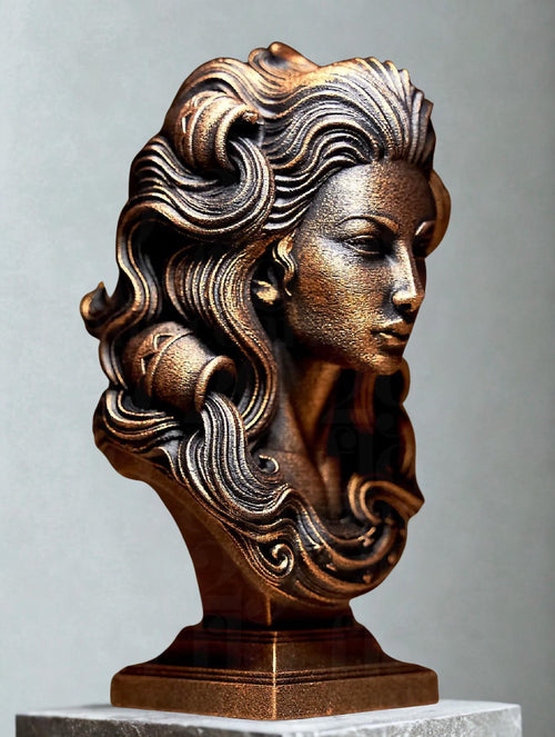 Aquarius Zodiac Sculpture – Astrology Decor – Aquarius Statue – Spiritual Home Decor – 3D Printed Bronze Effect – Unique Gift