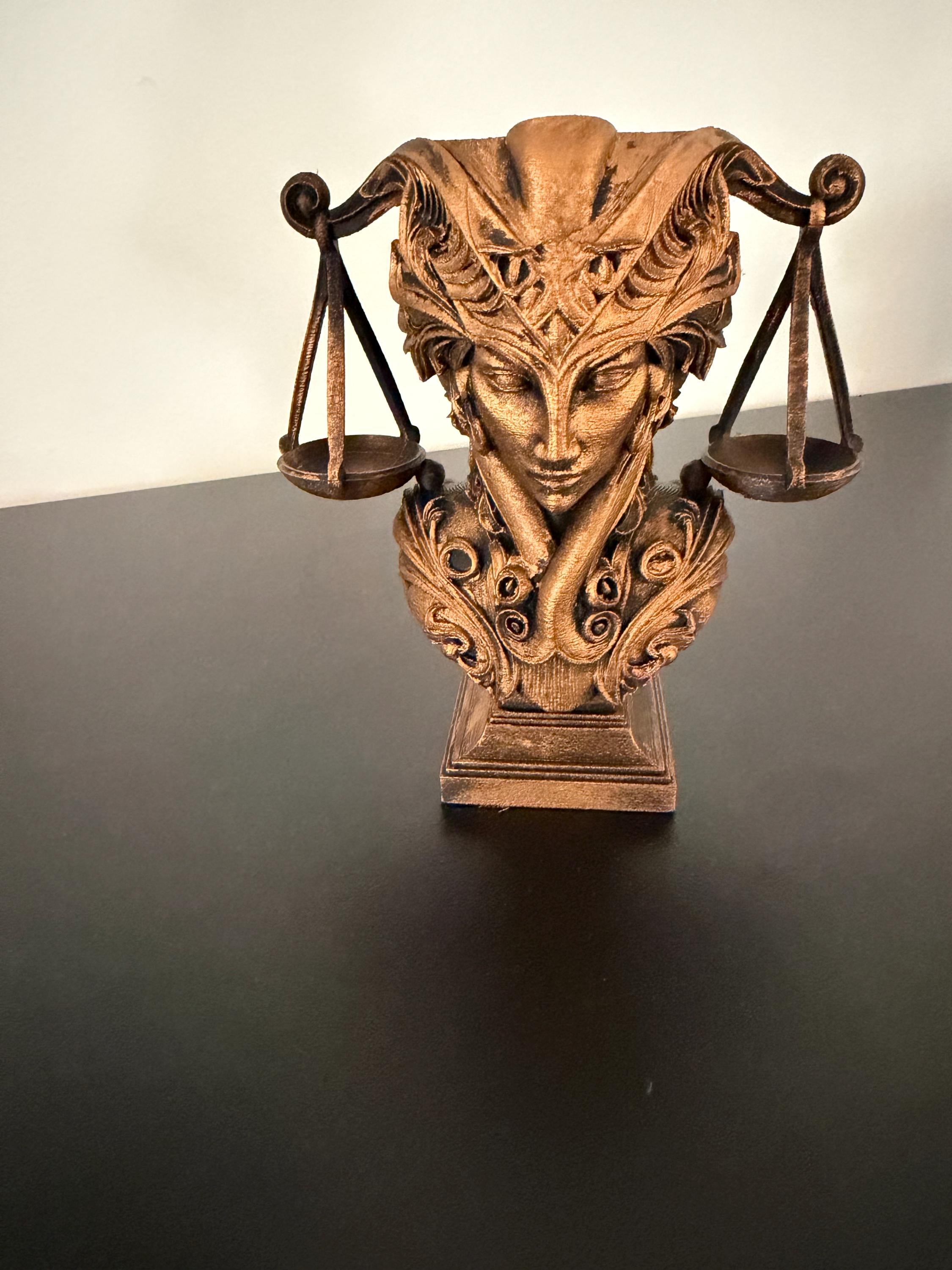 Libra Zodiac Sculpture – Astrology Decor – Balance Sign Statue – Spiritual Home Decor – 3D Printed Bronze Effect – Unique Gift
