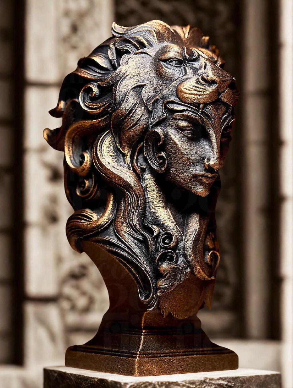 Leo Zodiac Sculpture – Astrology Decor – Leo Statue – Spiritual Home Decor – 3D Printed Bronze Effect – Unique Gift