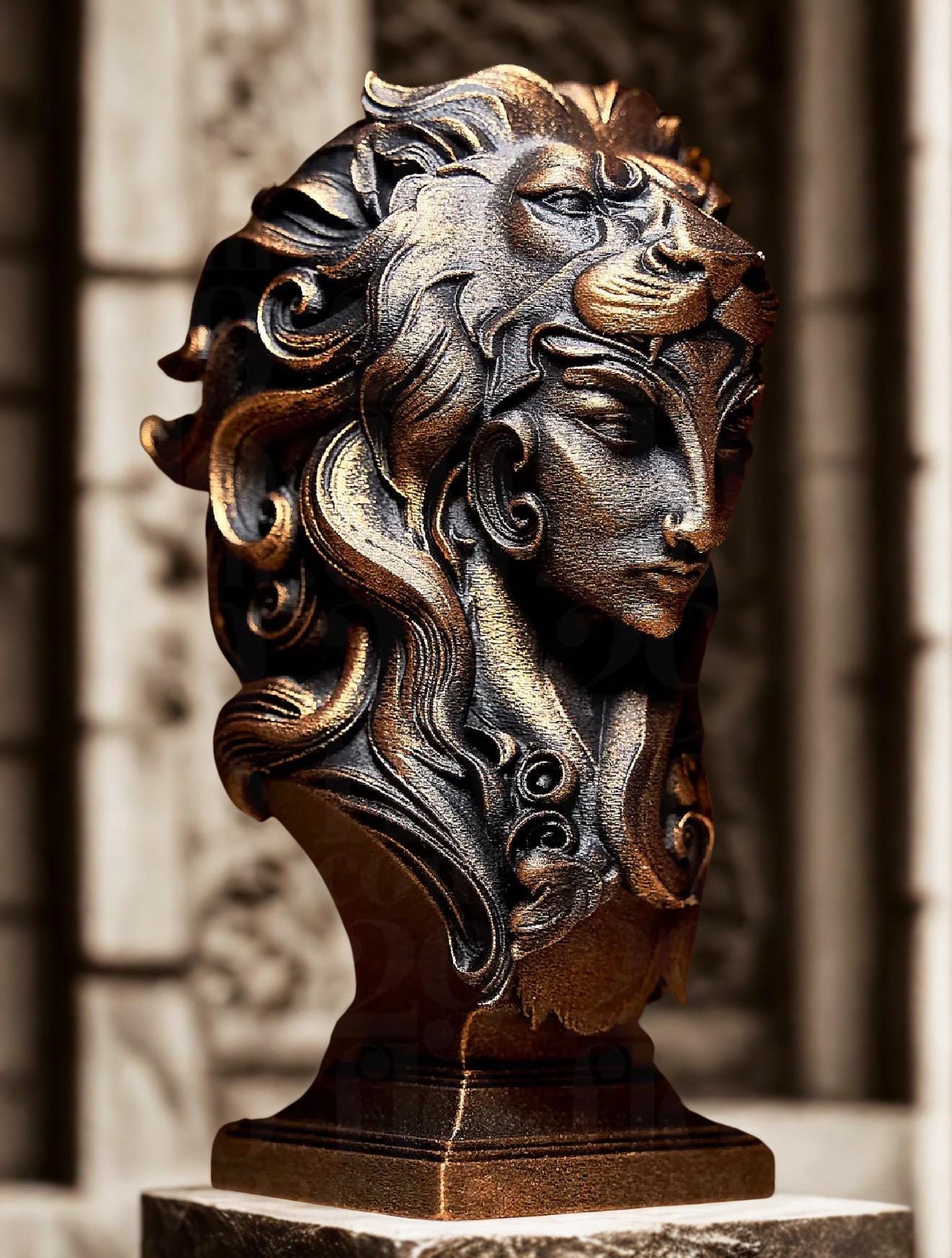 Leo Zodiac Sculpture – Astrology Decor – Leo Statue – Spiritual Home Decor – 3D Printed Bronze Effect – Unique Gift