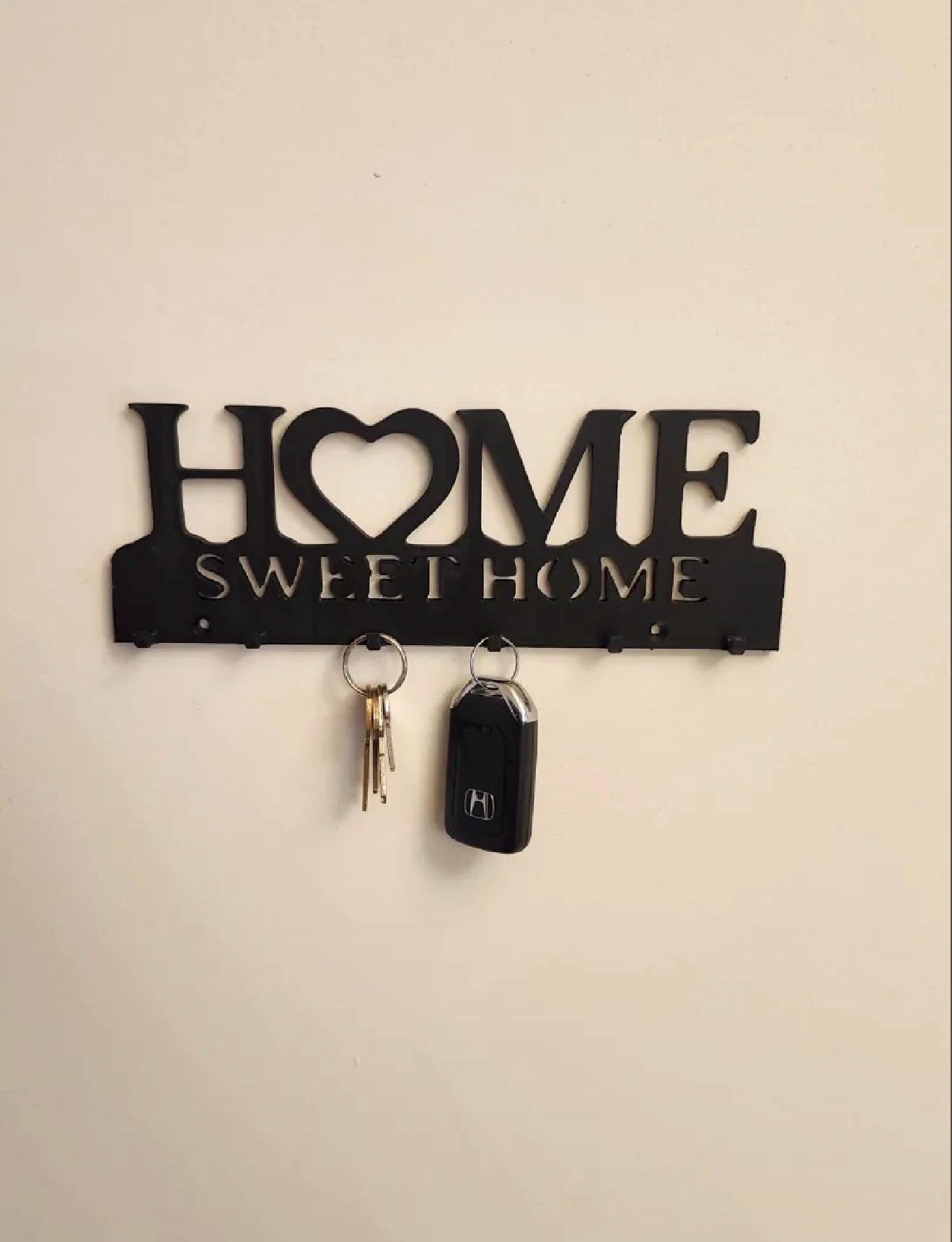Porte clés mural personnalisé – Home Sweet Home – rangement entrée – décoration murale – idée cadeau maison
