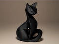 Black Cat Sculpture – Minimalist Cat Decor – Modern Cat Statue – Gothic Home Decor – 3D Printed – Unique Gift