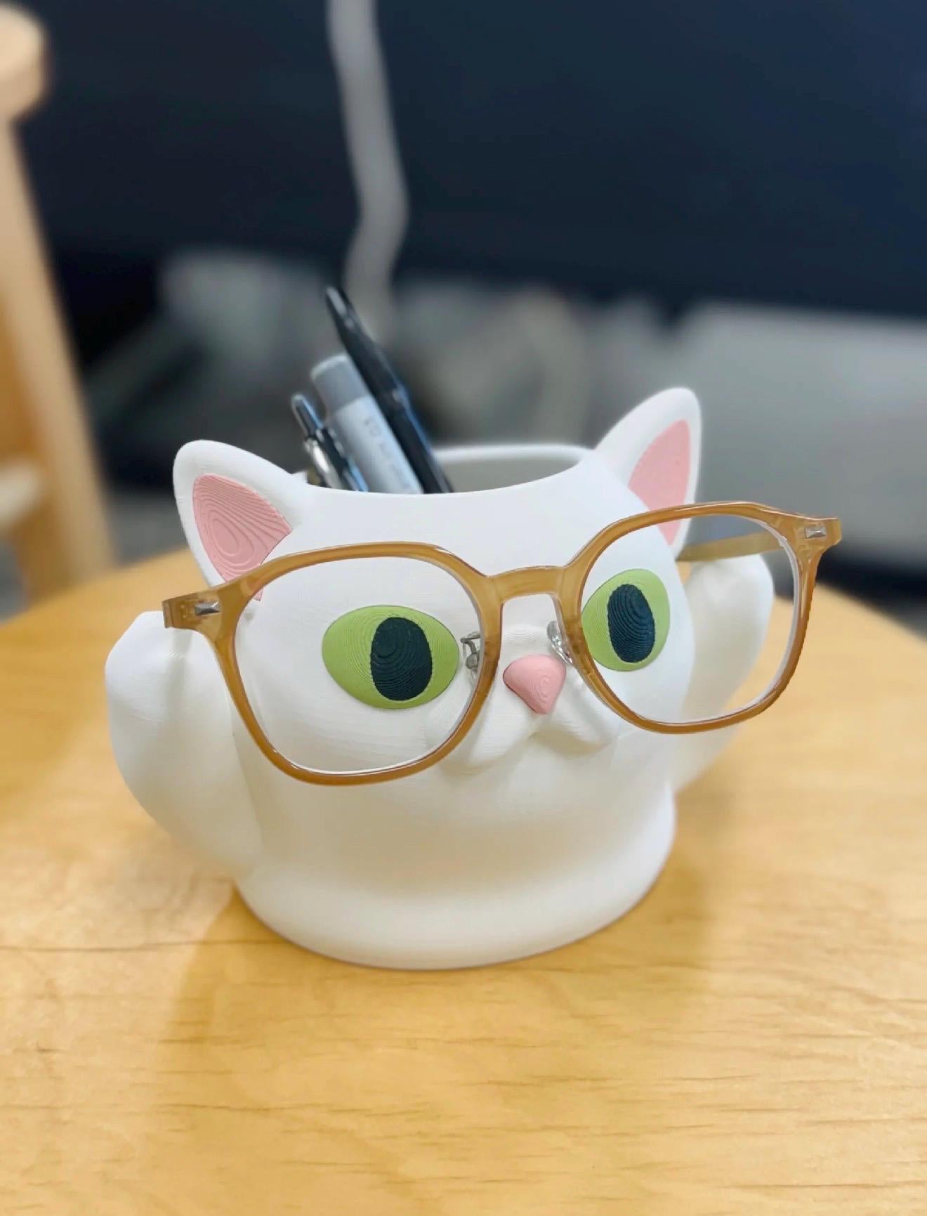 Pot à stylos chat – rangement bureau original