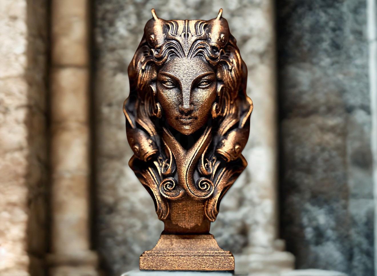 Pisces Zodiac Sculpture – Koi Fish Decor – Astrology Sign Statue – Spiritual Home Decor – 3D Printed Bronze Effect – Unique Gift