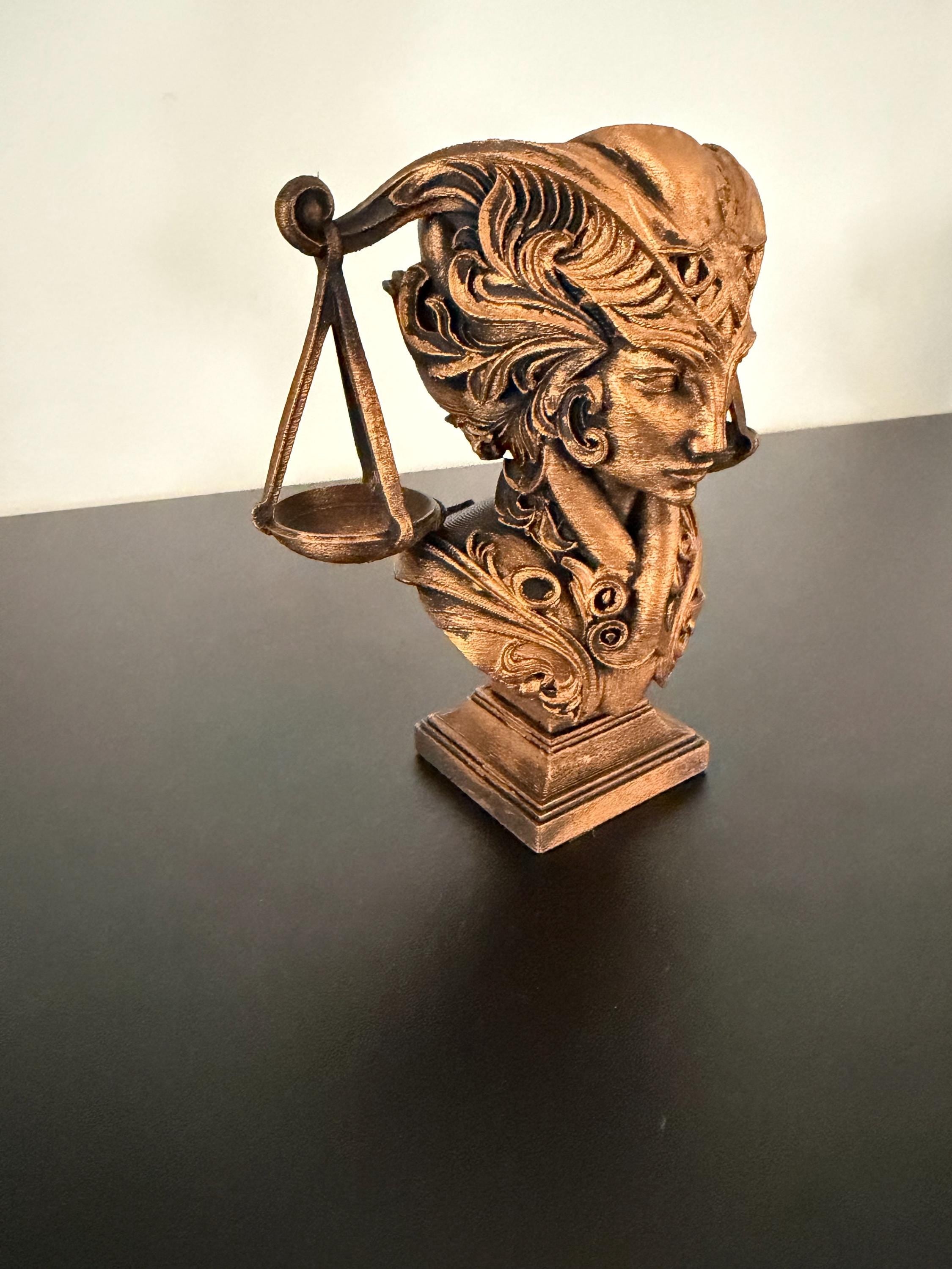 Libra Zodiac Sculpture – Astrology Decor – Balance Sign Statue – Spiritual Home Decor – 3D Printed Bronze Effect – Unique Gift
