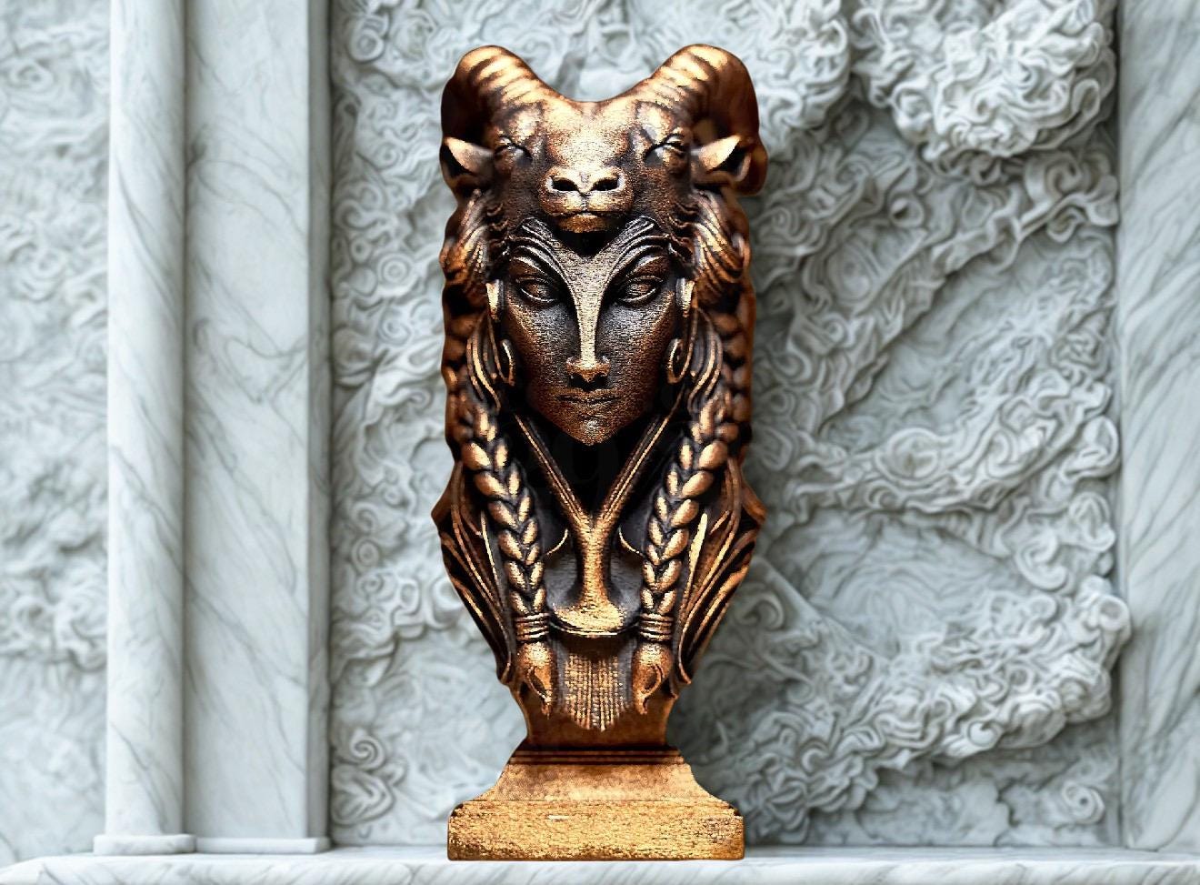 Capricorn Zodiac Sculpture – Astrology Decor – Capricorn Statue – Spiritual Home Decor – 3D Printed Bronze Effect – Unique Gift