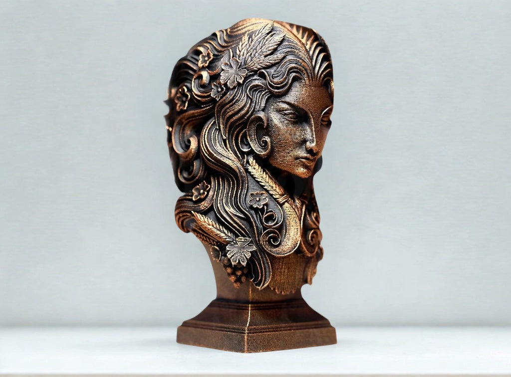 Statue  Vierge   astrologie – déco zodiac effet bronze – sculpture 3D artisanale – idée cadeau astrologie