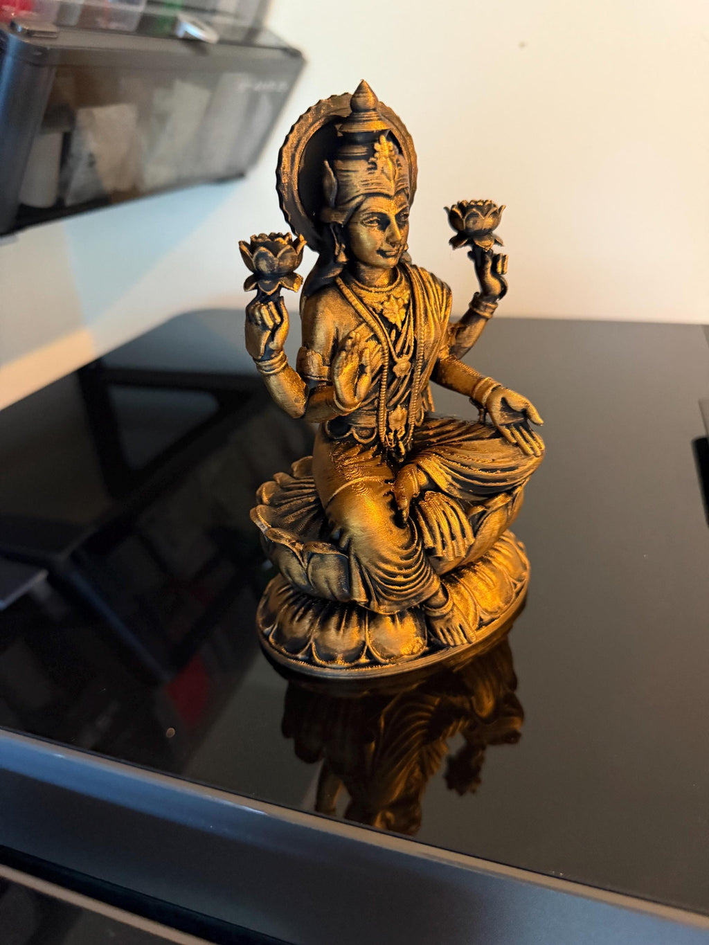 Lakshmi Statue – Hindu Goddess Decor – Spiritual Home Decor – Meditation Decor – 3D Printed Sculpture – Prosperity Gift