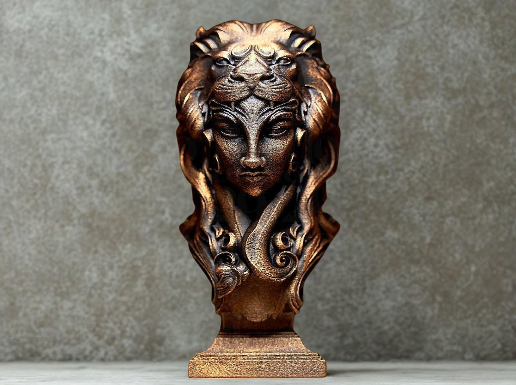 Leo Zodiac Sculpture – Astrology Decor – Leo Statue – Spiritual Home Decor – 3D Printed Bronze Effect – Unique Gift