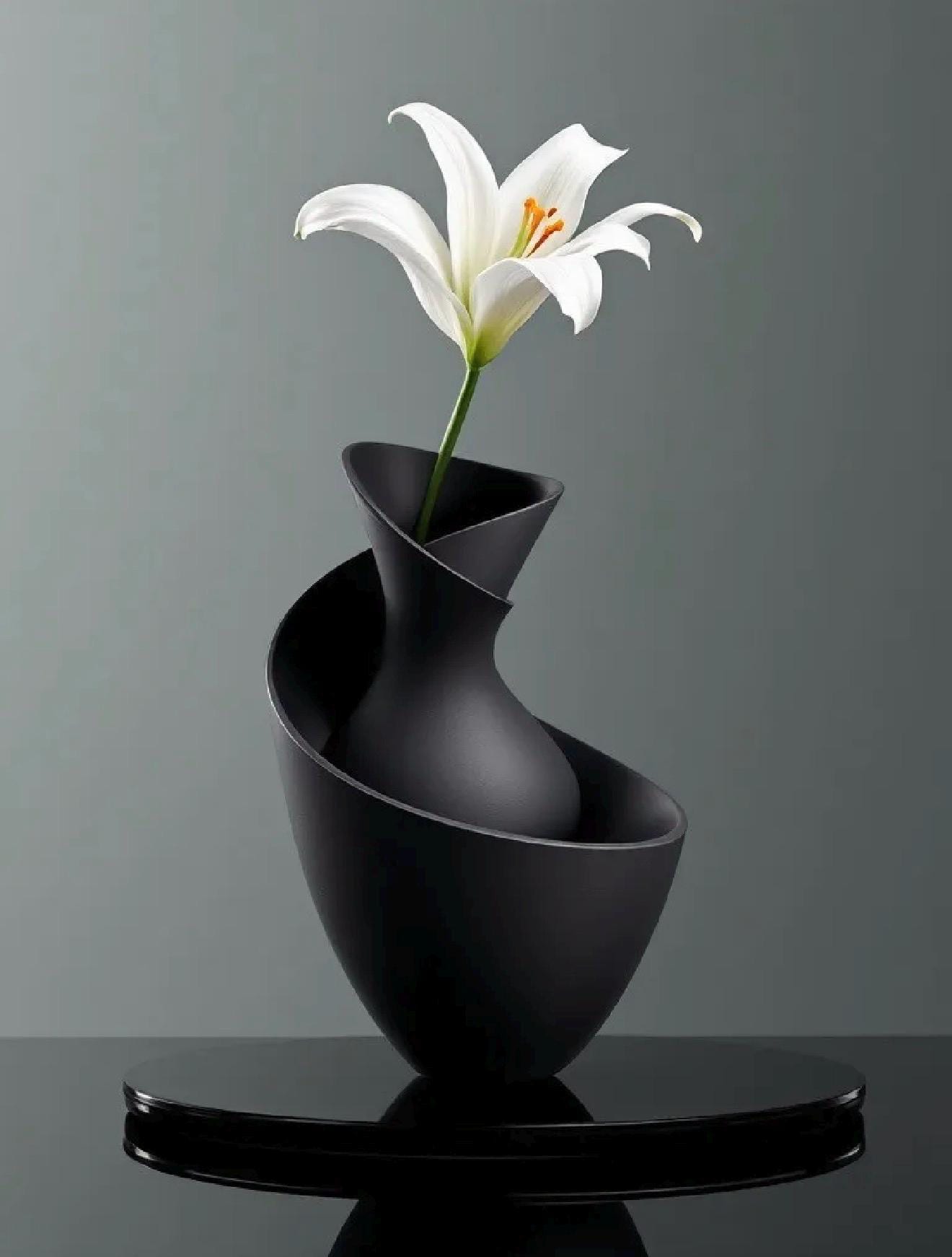 Vase design moderne minimaliste | Vase décoratif fleurs séchées | Décoration salon | Idée cadeau déco tendance | Vase imprimé 3D