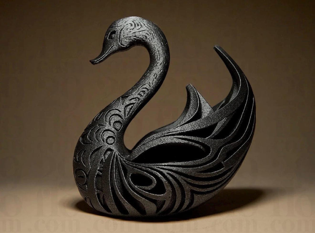 Abstract Swan Sculpture – Modern Minimalist Decor – Elegant Home Decoration – Contemporary Art Statue – Unique Gift Idea – 3D Printed