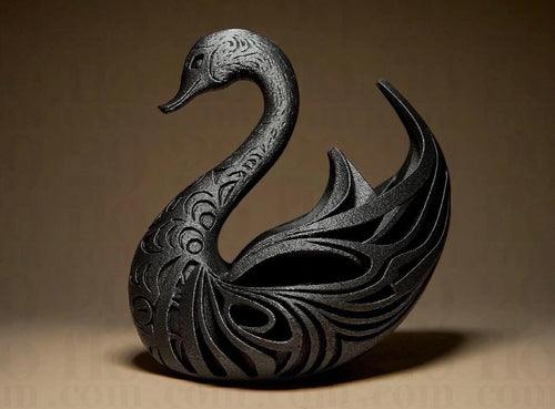 Abstract Swan Sculpture – Modern Minimalist Decor – Elegant Home Decoration – Contemporary Art Statue – Unique Gift Idea – 3D Printed