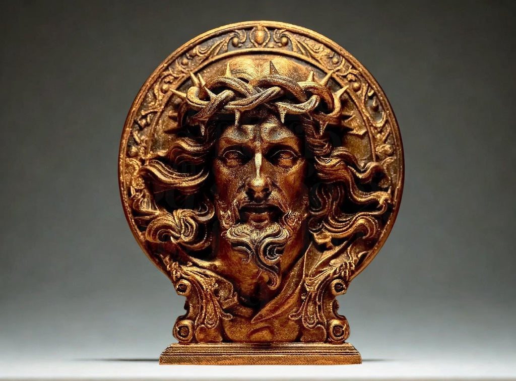 Jesus Christ Sculpture – Religious Statue – Spiritual Decor – Christian Art – Bronze Effect – 3D Printed Sculpture – Faith Gift