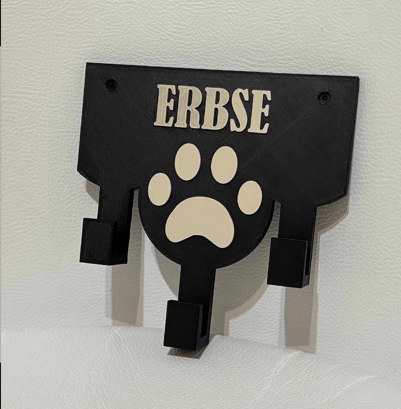 Porte laisse chien personnalisé – Support mural laisse & harnais – Accroche laisse design – Cadeau chien – Décoration entrée – Impression 3D