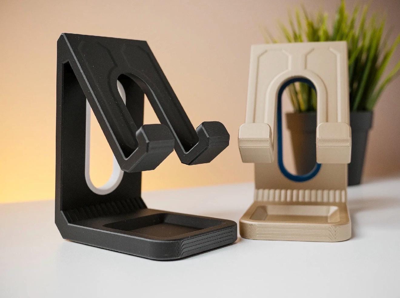Support téléphone avec rangement AirPods – Support smartphone design moderne – Dock bureau minimaliste – Cadeau pratique