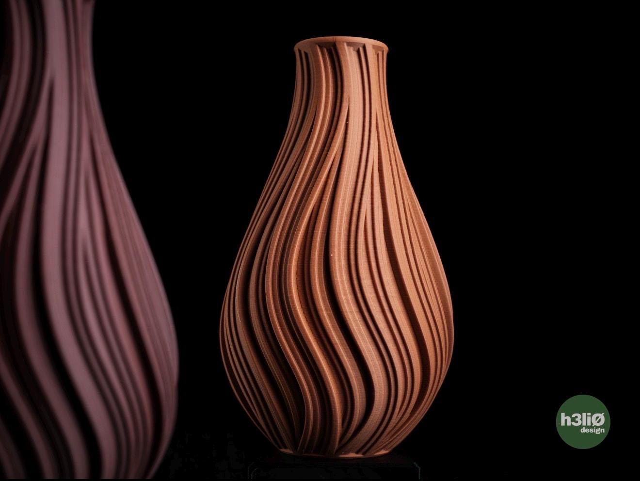 Vase design moderne ondulé – Décoration intérieure minimaliste – Vase imprimé 3D – Objet déco élégant – Idée cadeau