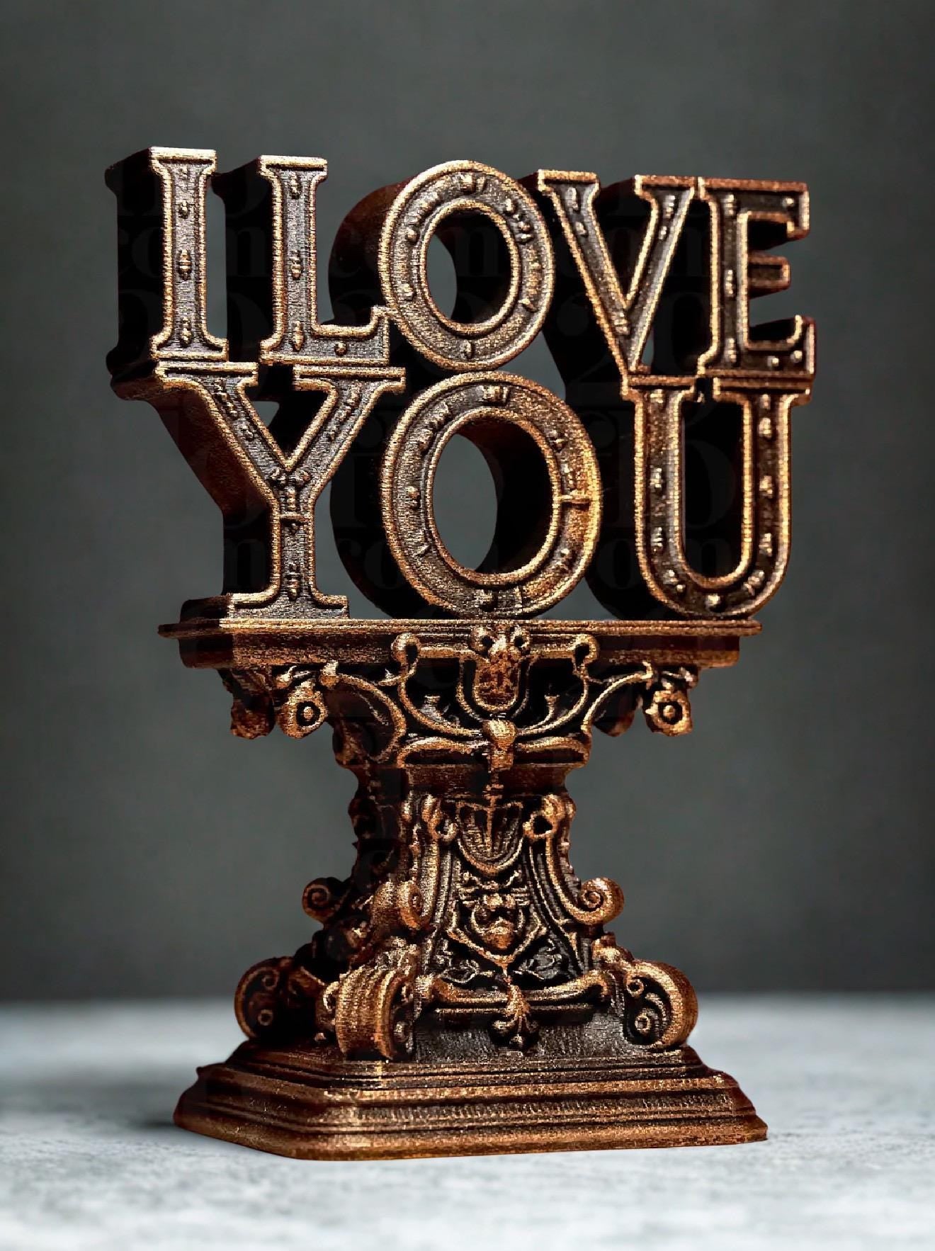 LOVE Sculpture – Romantic Home Decor – Love Statue – Wedding Gift – 3D Printed Decor – Vintage Style – Unique Gift