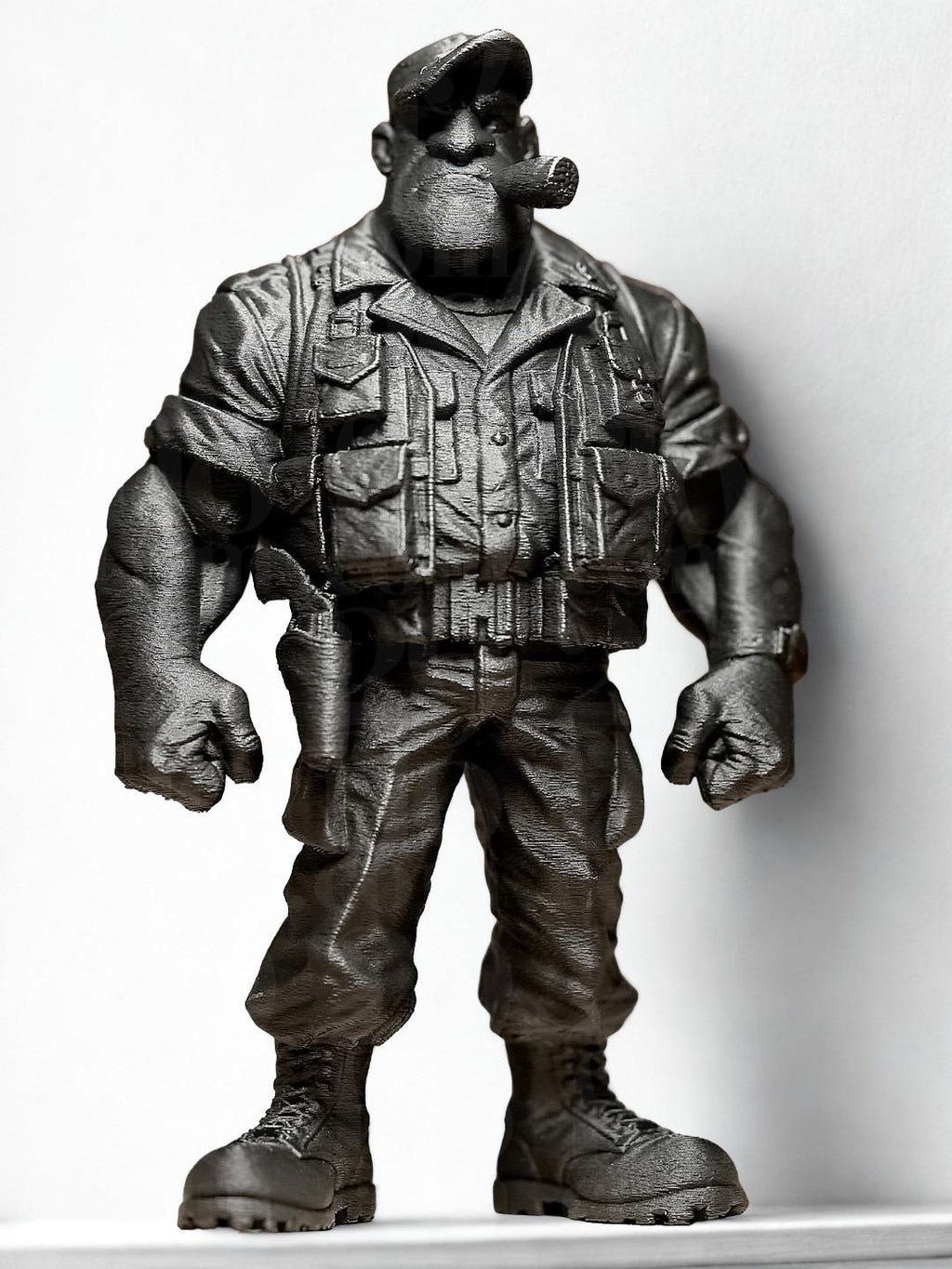Figurine militaire 3D stylisée – statue soldat moderne – décoration bureau homme – idée cadeau original