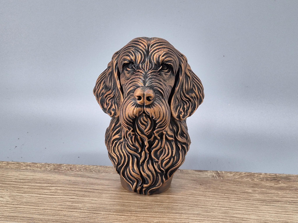 Buste de Spinone Italien – Statue Chien Stylisée 3D – Sculpture Moderne – Décoration Maison – Cadeau Amoureux des Chiens