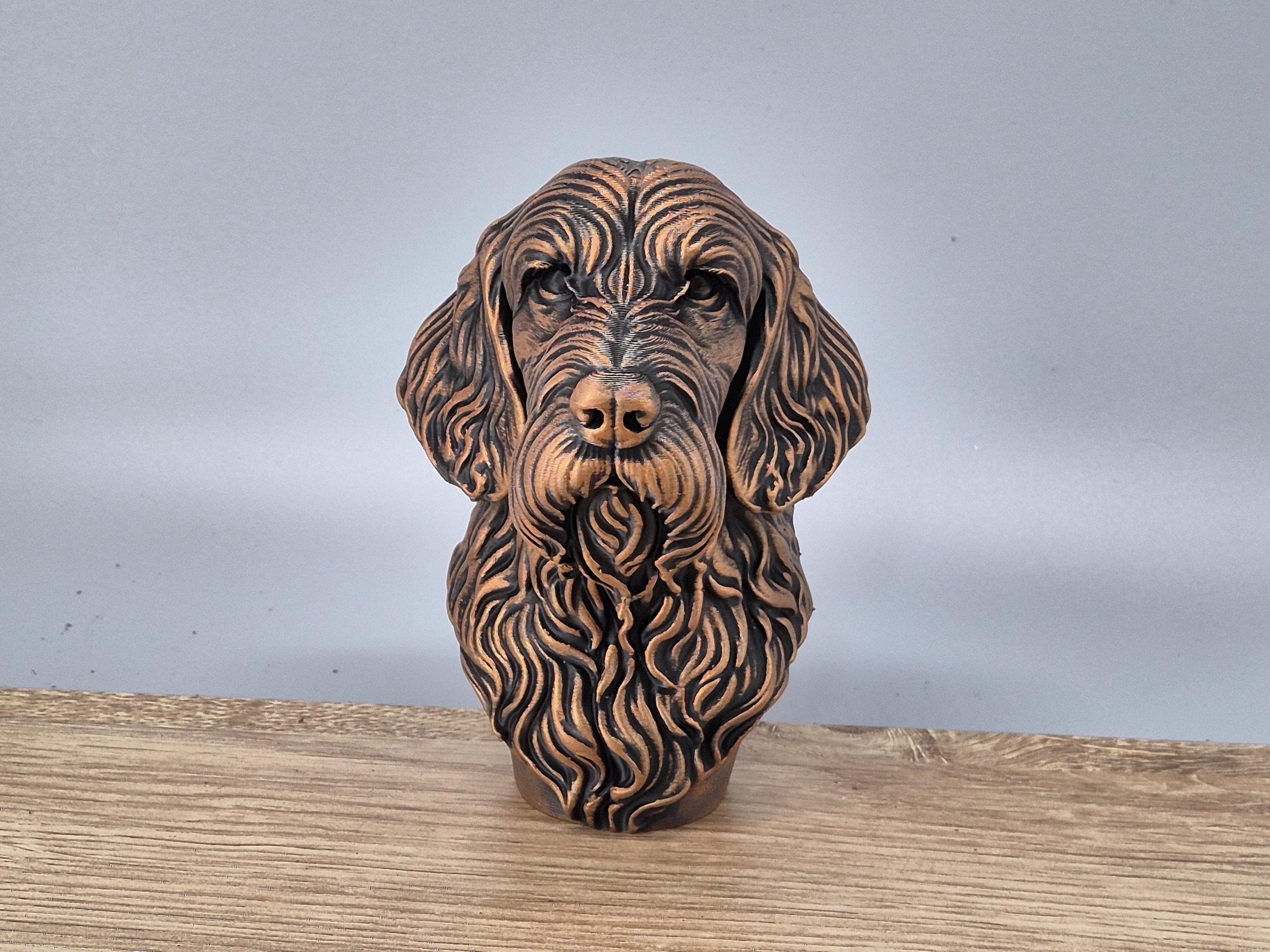 Buste de Spinone Italien – Statue Chien Stylisée 3D – Sculpture Moderne – Décoration Maison – Cadeau Amoureux des Chiens