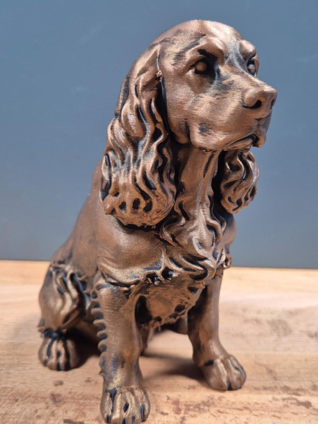 Statue Cocker Spaniel 3D – Décoration Chien Effet Bronze – Cadeau Original Amoureux des Chiens