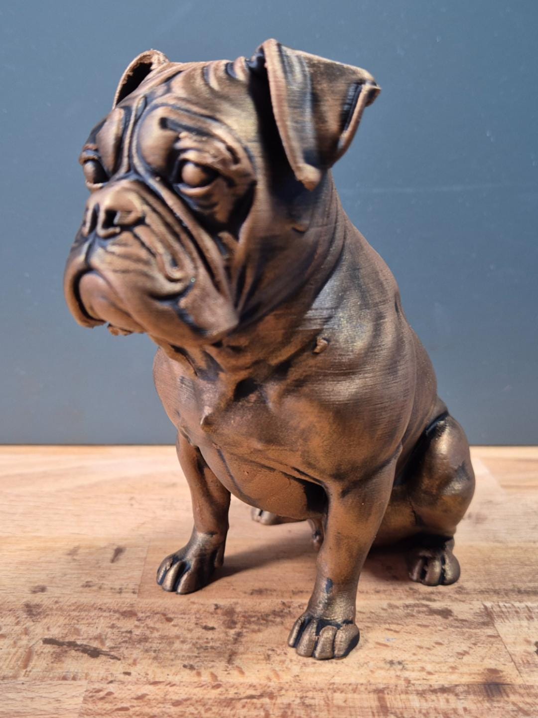 Statue Boxer -Chien décoratif effet bronze – Figurine design 3D – Idée cadeau originale déco maison