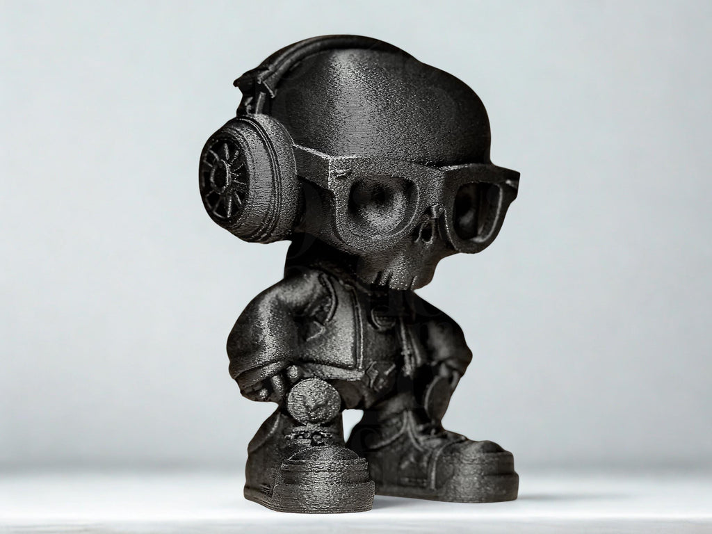 Figurine Skull DJ Bronze – Statue Street Art 3D – Déco Moderne – Idée Cadeau Geek – Objet Design Original