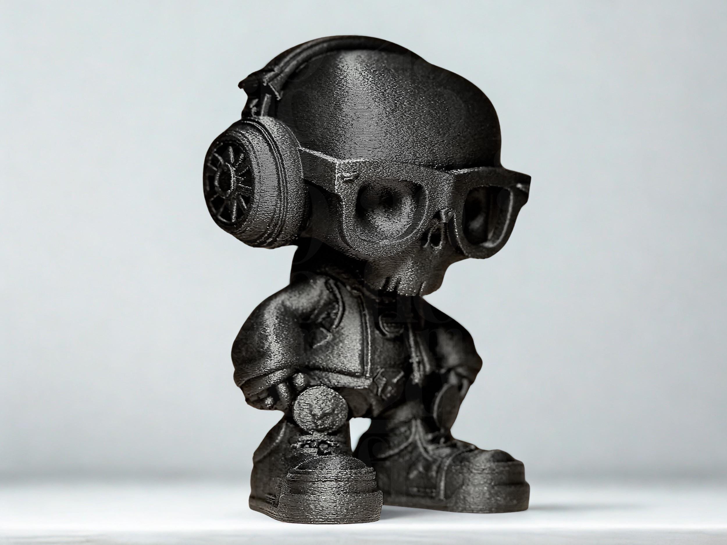 Figurine Skull DJ Bronze – Statue Street Art 3D – Déco Moderne – Idée Cadeau Geek – Objet Design Original