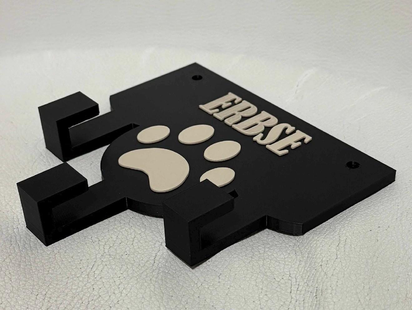Porte laisse chien personnalisé – Support mural laisse & harnais – Accroche laisse design – Cadeau chien – Décoration entrée – Impression 3D