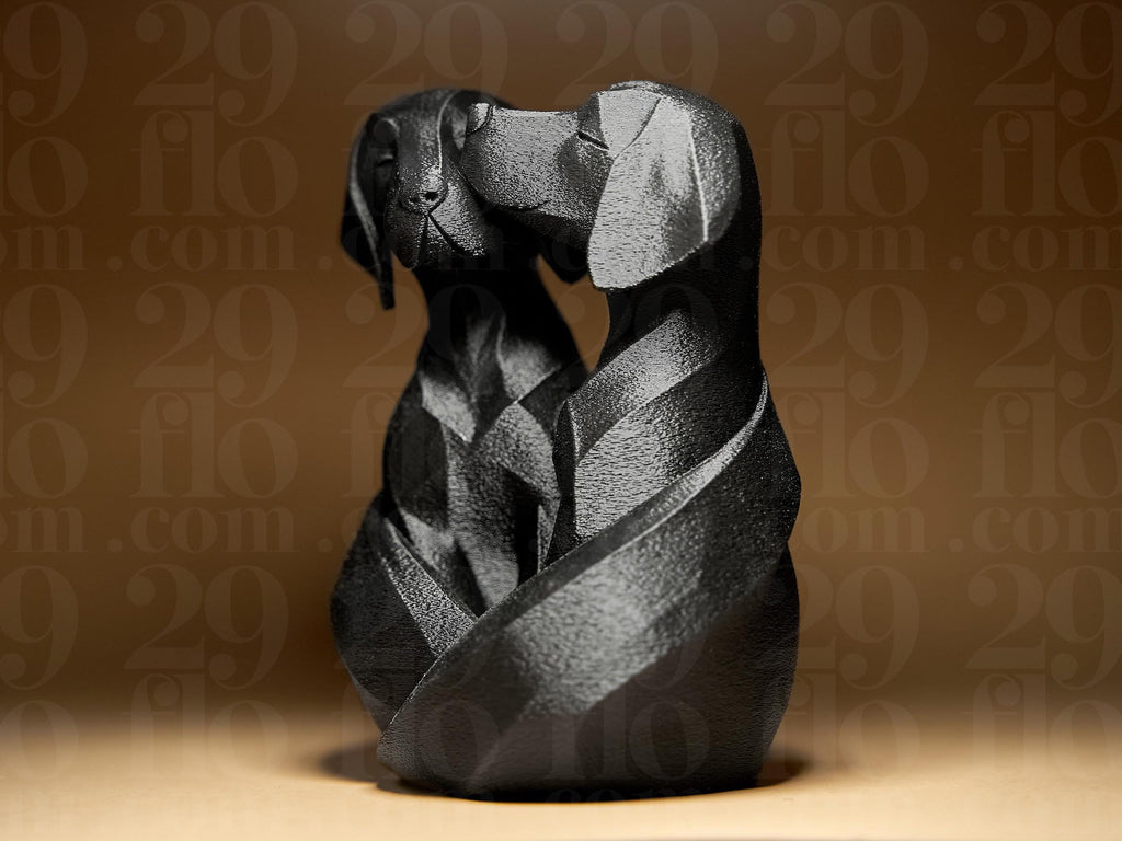 Chiens Amoureux – Sculpture Design Moderne en Impression 3D