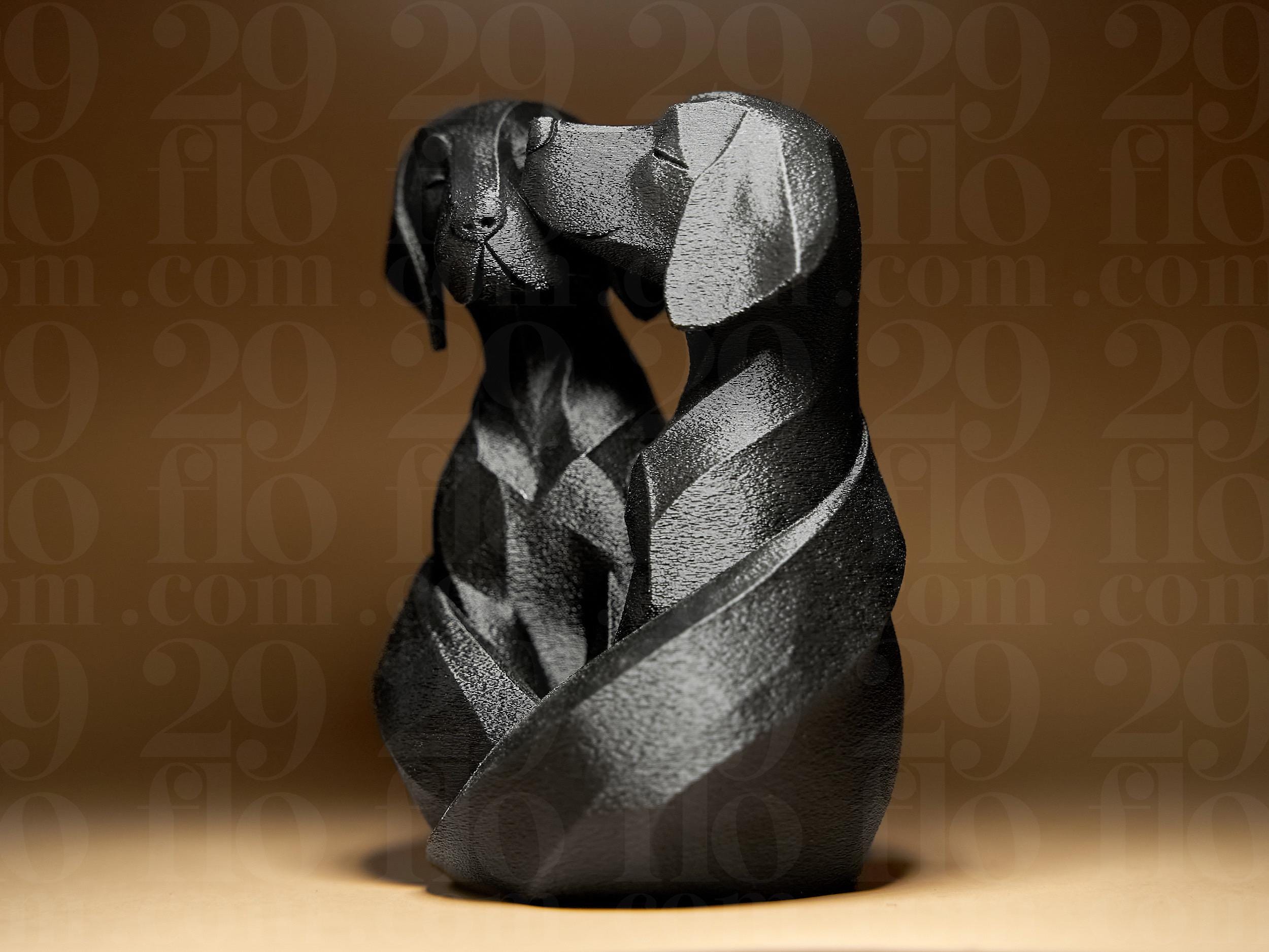 Chiens Amoureux – Sculpture Design Moderne en Impression 3D