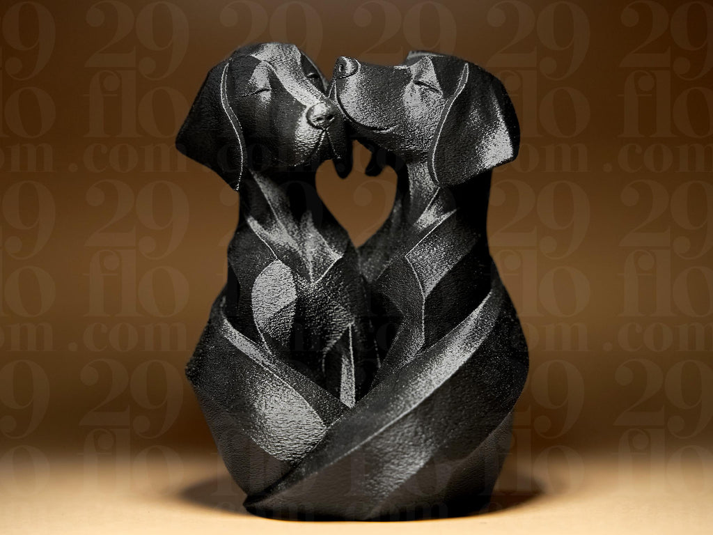 Chiens Amoureux – Sculpture Design Moderne en Impression 3D