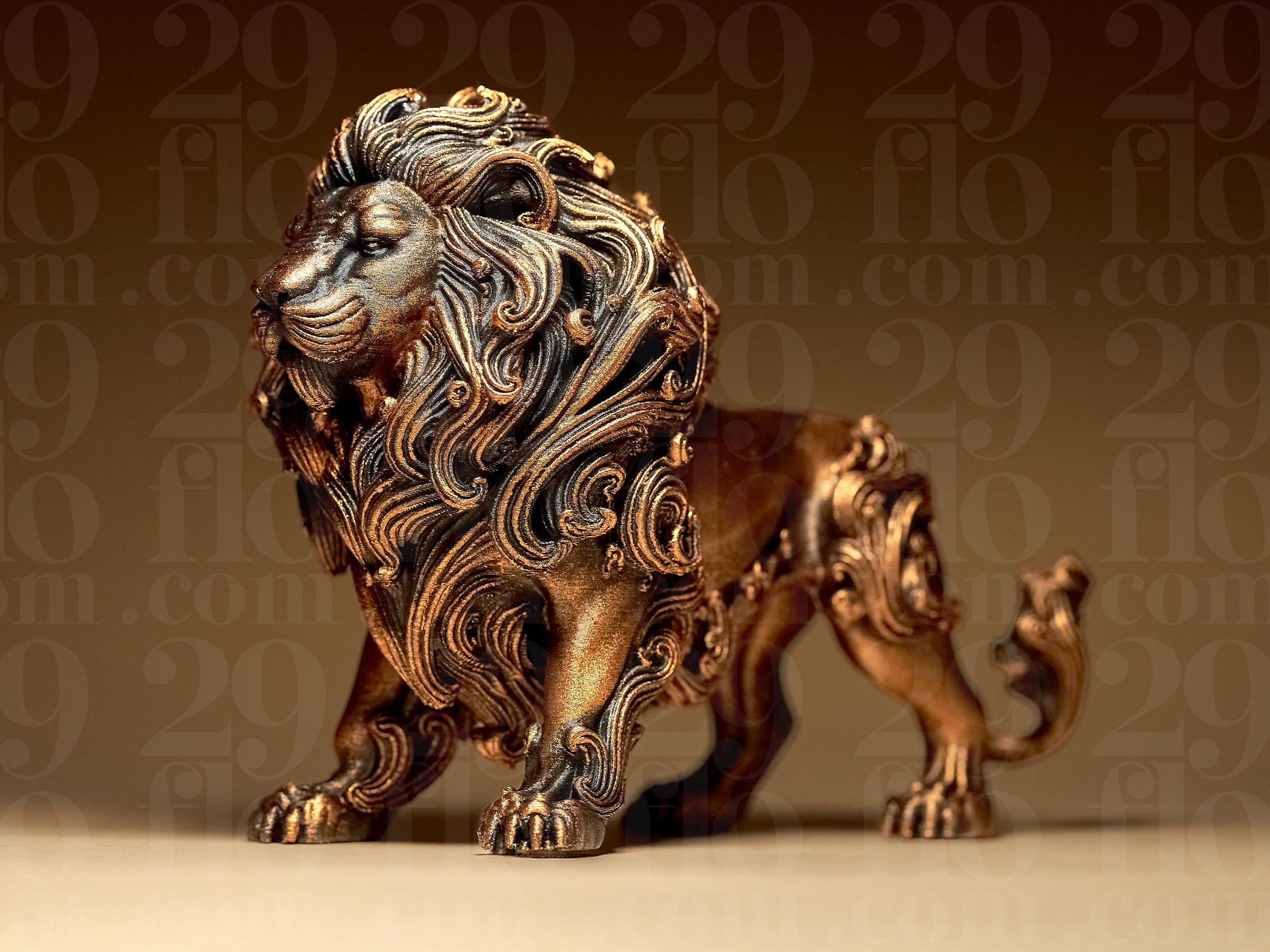Lion Baroque Sculpture – Décoration Luxe – Statue Lion Artistique – Design Élégant & Moderne