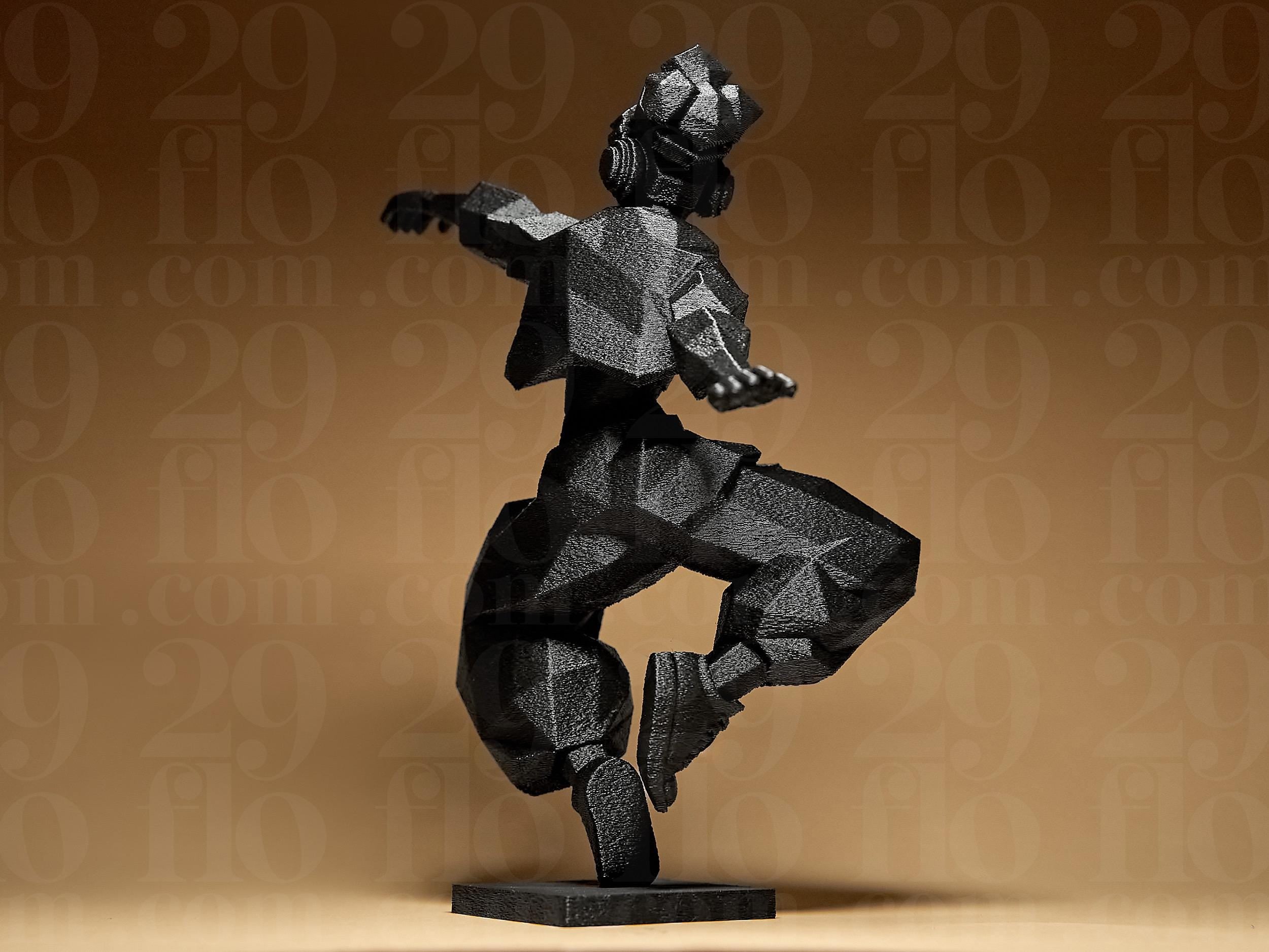 Statue danseur hip-hop moderne – Sculpture géométrique design – Décoration urbaine minimaliste – Cadeau original danse