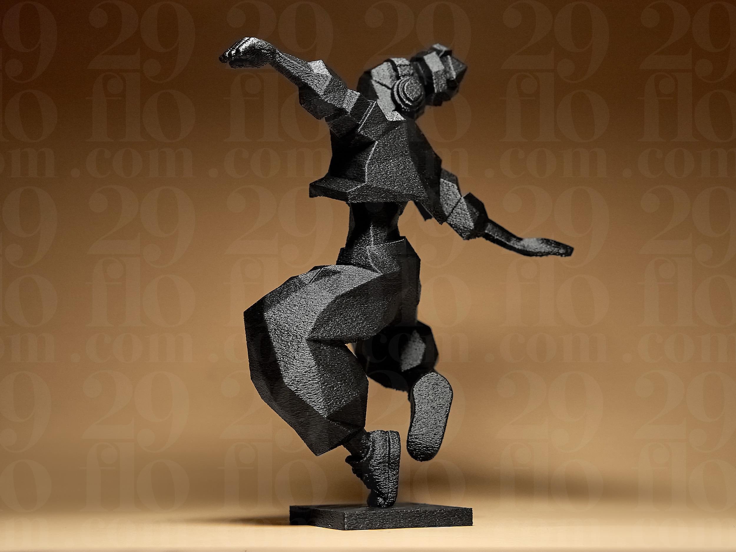 Statue danseur hip-hop moderne – Sculpture géométrique design – Décoration urbaine minimaliste – Cadeau original danse