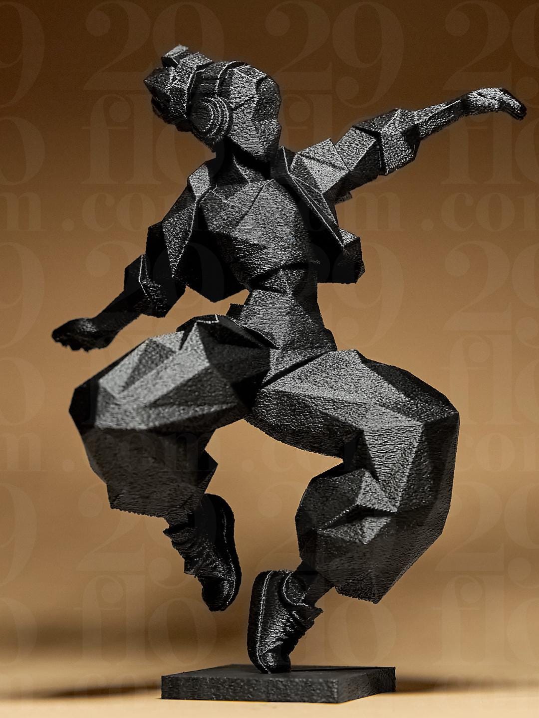 Statue danseur hip-hop moderne – Sculpture géométrique design – Décoration urbaine minimaliste – Cadeau original danse