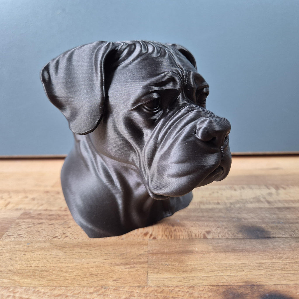 Buste de Cane Corso décoratif – Statue chien Cane Corso – Sculpture moderne effet noir mat – Décoration intérieure