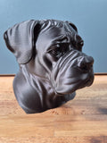 Buste de Cane Corso décoratif – Statue chien Cane Corso – Sculpture moderne effet noir mat – Décoration intérieure