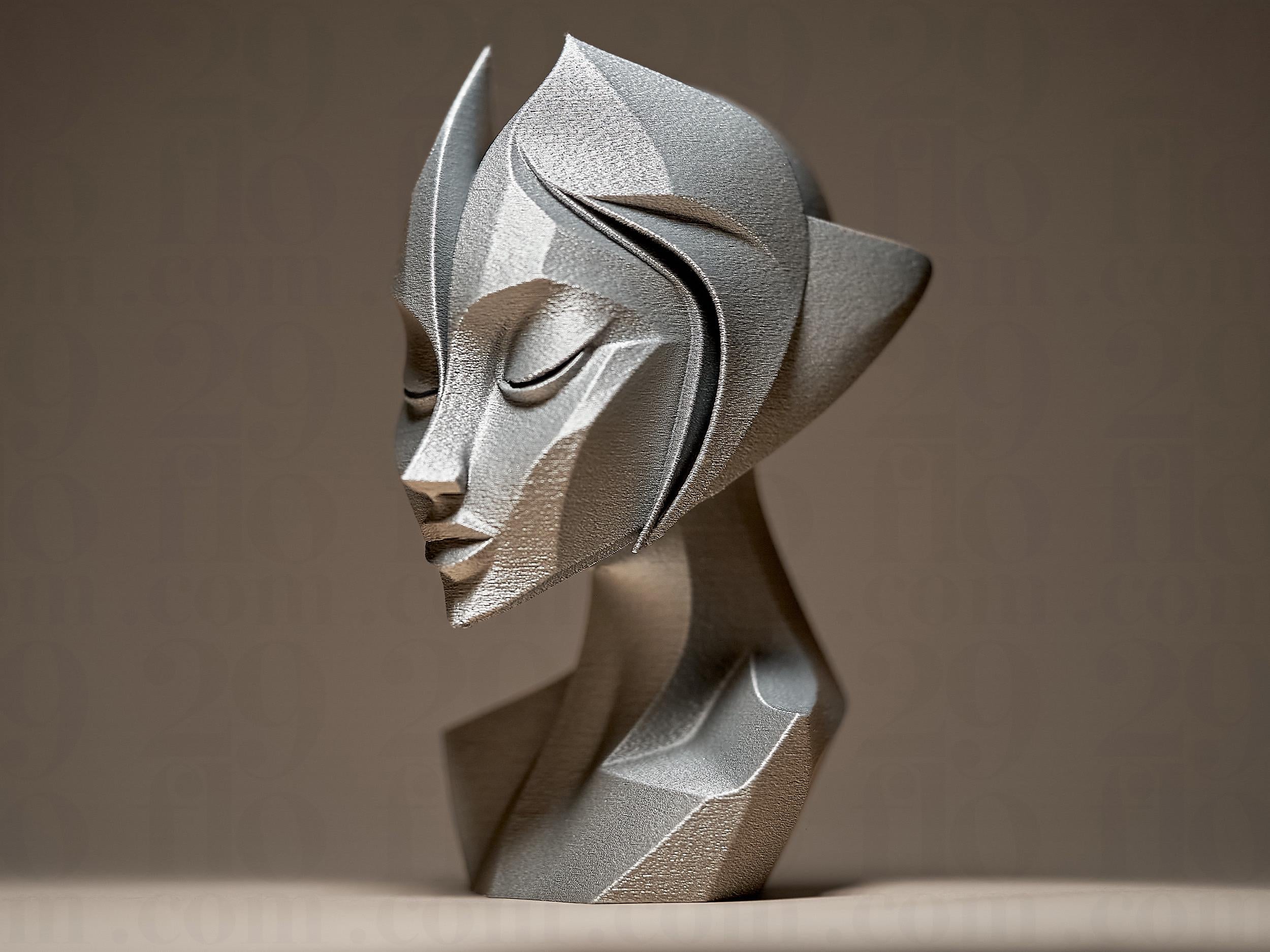 Sculpture visage abstrait moderne | Décoration design minimaliste | Statue effet métal | Art contemporain | Cadeau original