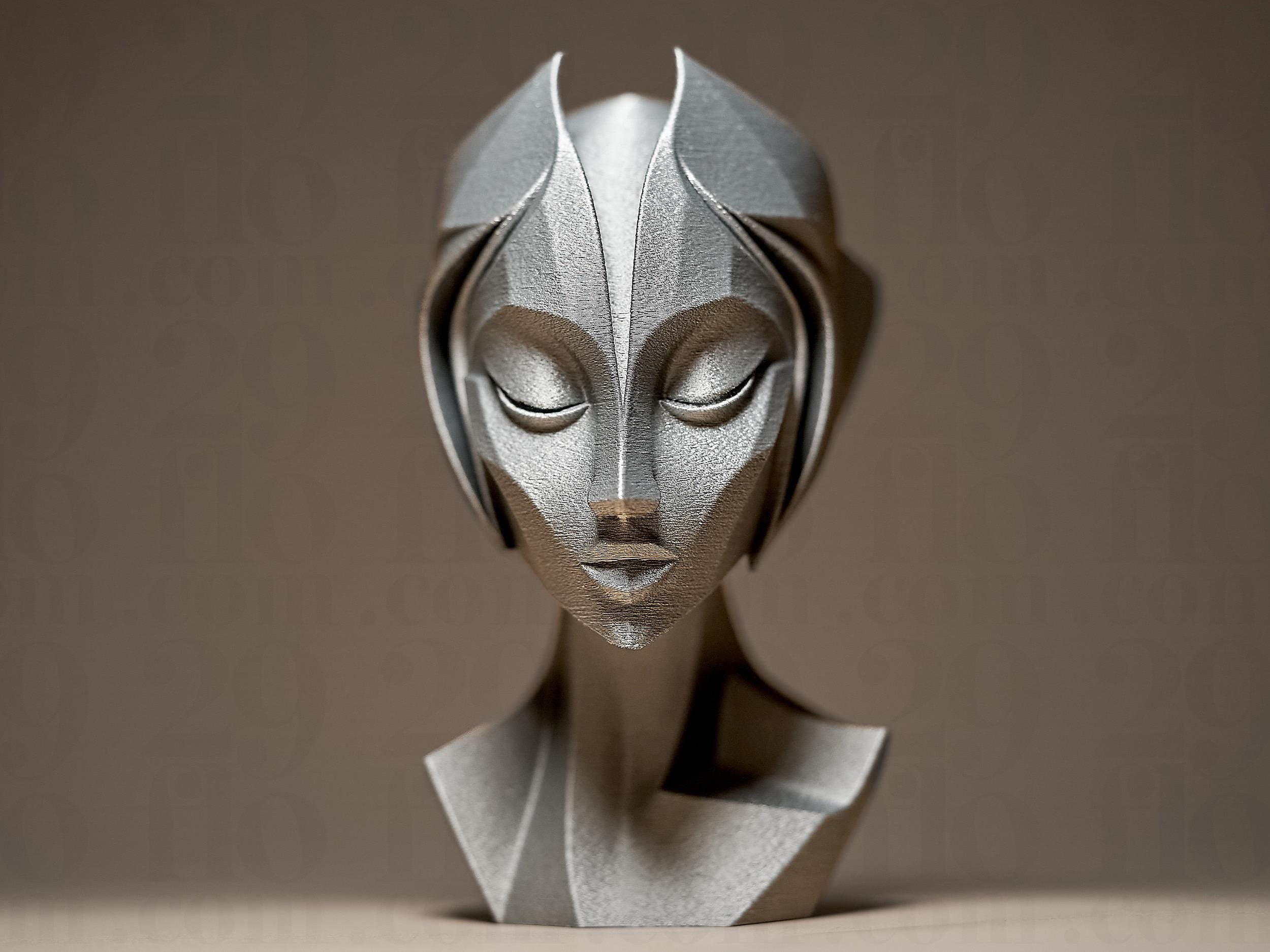 Sculpture visage abstrait moderne | Décoration design minimaliste | Statue effet métal | Art contemporain | Cadeau original
