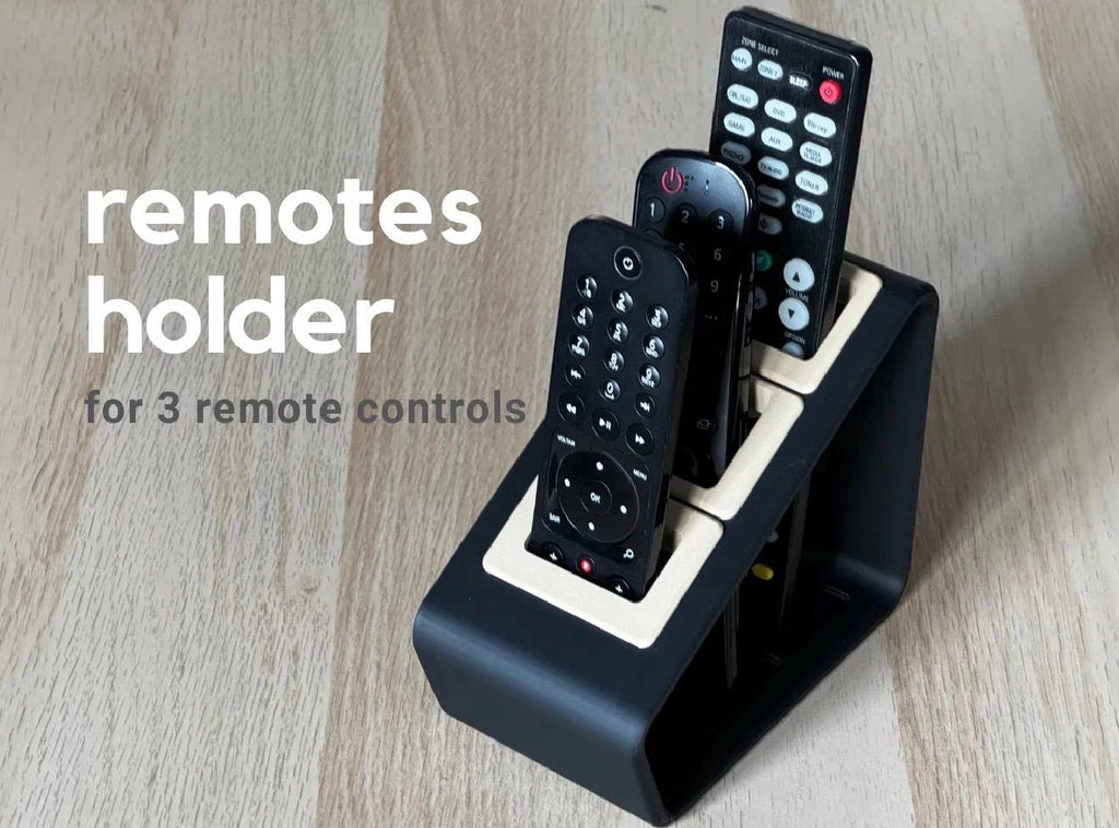 Support télécommandes 3 emplacements – Organisateur salon – Range télécommandes design – Support bureau / table basse