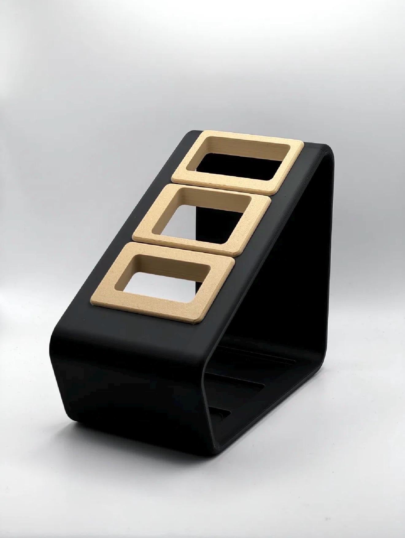 Support télécommandes 3 emplacements – Organisateur salon – Range télécommandes design – Support bureau / table basse