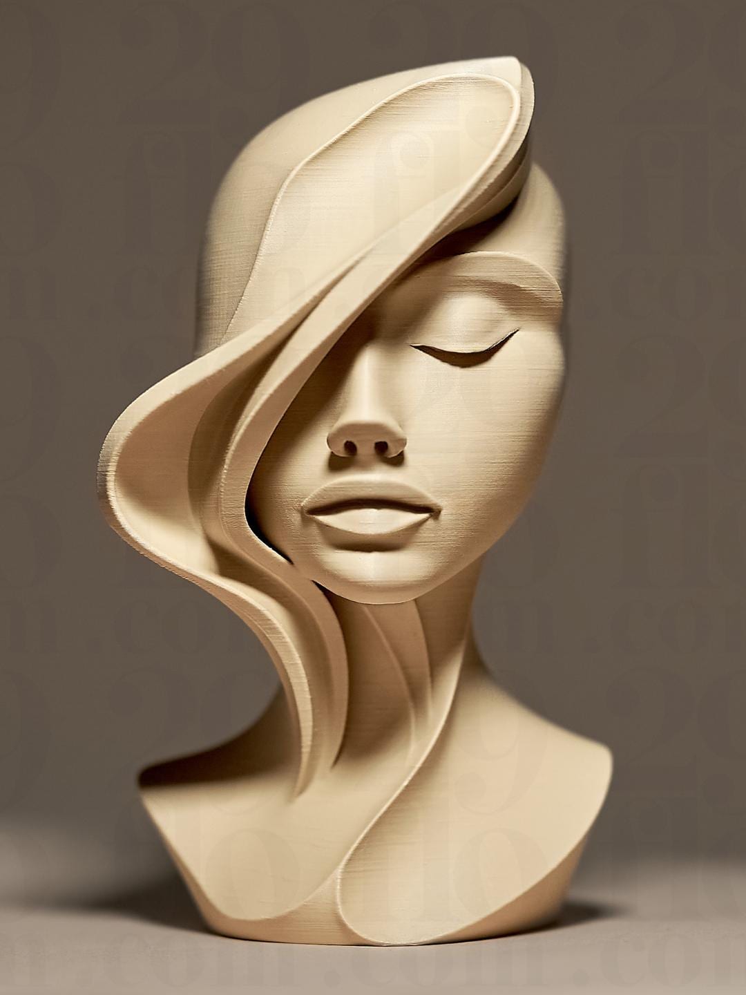 Sculpture Femme Abstraite Minimaliste – Statue Visage Moderne – Décoration Intérieure Design – Objet Déco Élégant – Cadeau Artistique
