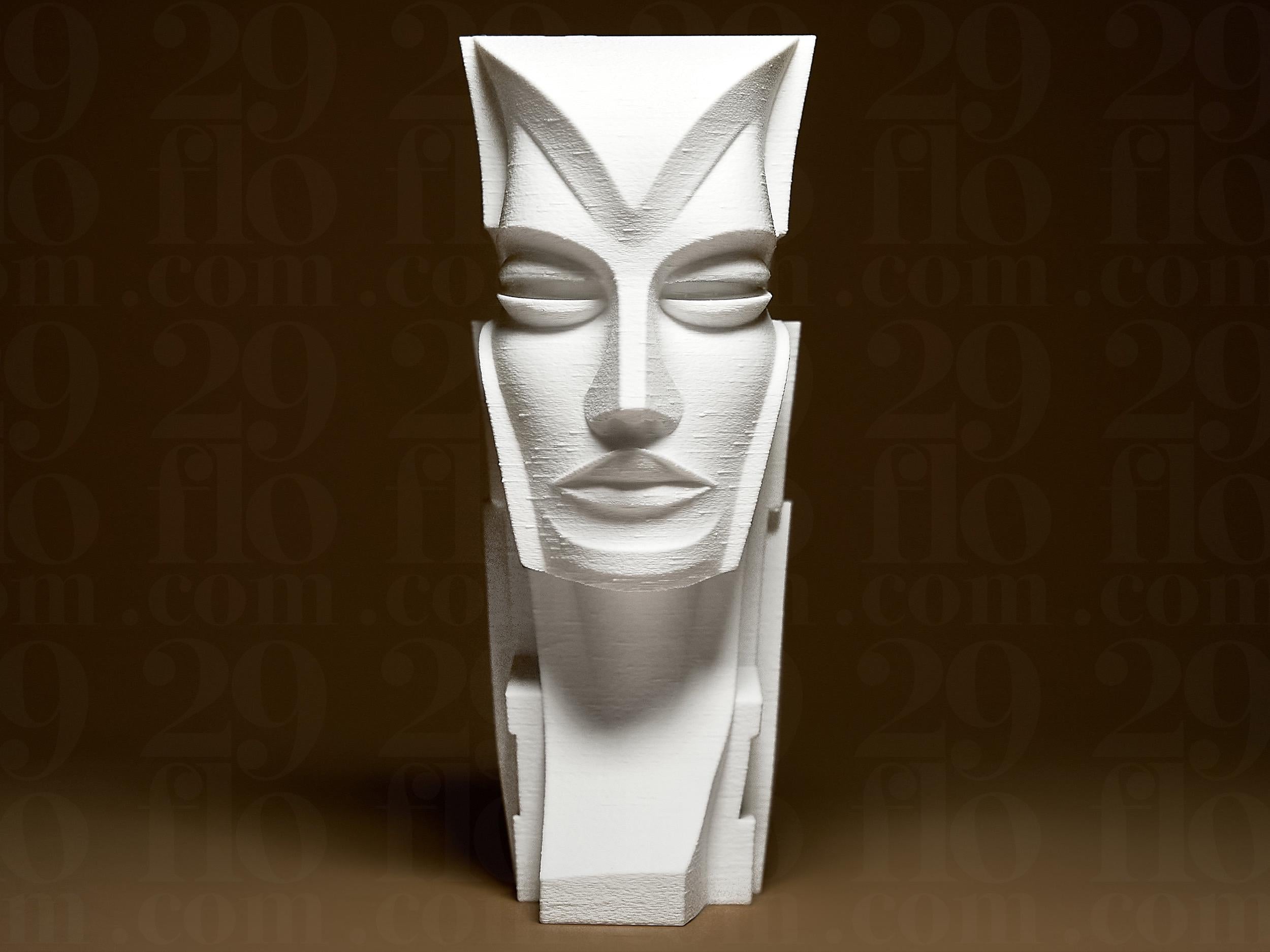 Statue Visage Abstrait Moderne – Sculpture Géométrique Minimaliste en Impression 3D | Décoration Contemporaine