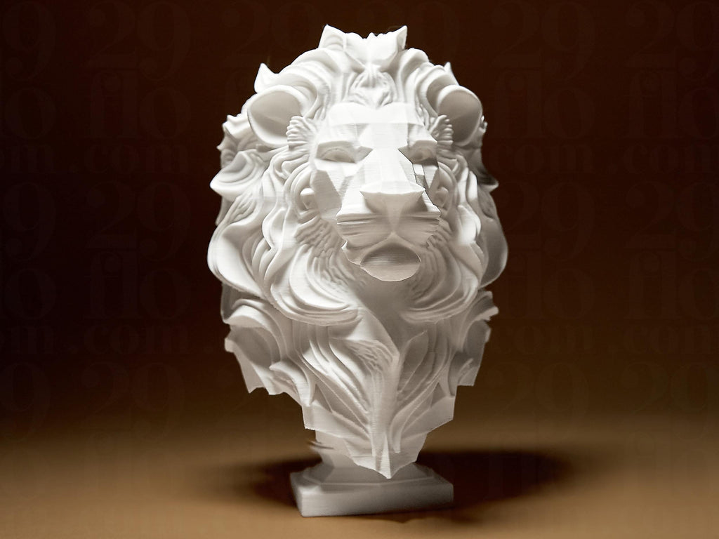Buste Lion Abstrait Moderne – Sculpture Artistique Géométrique en Impression 3D | Décoration Luxe Contemporaine