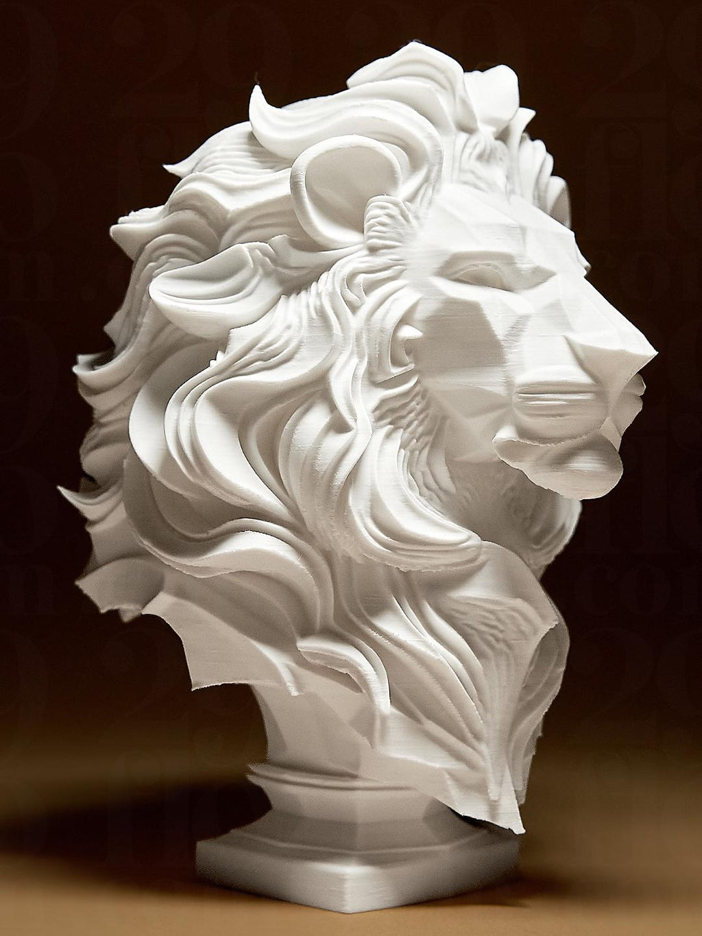 Buste Lion Abstrait Moderne – Sculpture Artistique Géométrique en Impression 3D | Décoration Luxe Contemporaine